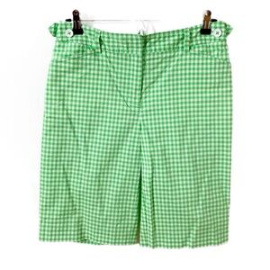 Jones New York Sport Gingham Checked Walking Shorts High Rise Pockets Size 10 💚🤍